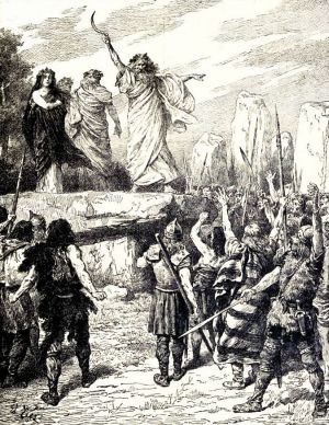 Druids Inciting the Britons to Oppose the Landing of the Romans – from Cassell's History of England, Vol. I.